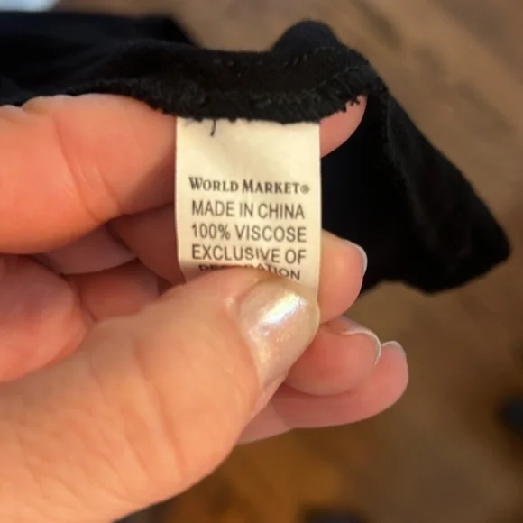 Cost Plus World Market | Dress gold embroidered and black Viscose L/XL - Picture 3 of 9